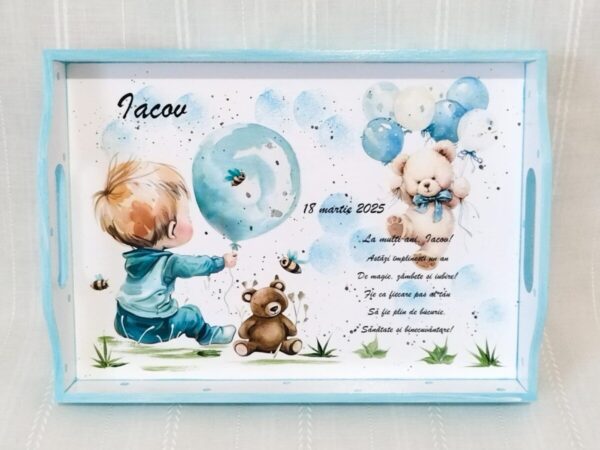 Tavita/set de mot baietel cu ursuleti și baloane