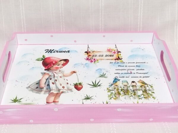 Tavita/set de mot fetita cu căpșuni