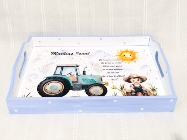 Tavita/set de mot baietel cu tractor