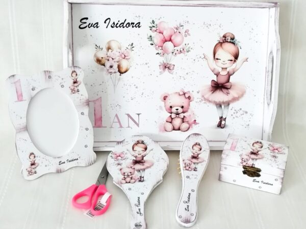 Tavita/set de mot fetita cu balerina si ursulet