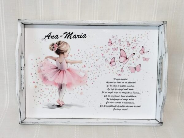Tavita/set de mot fetita cu balerina si fluturasi