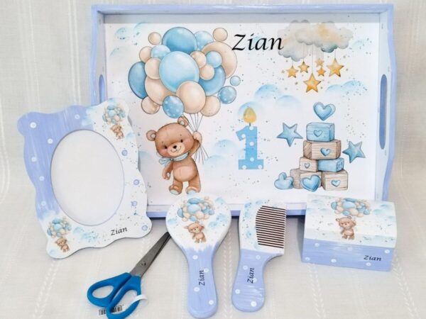 Tavita/set de mot baietel cu baloane si ursulet