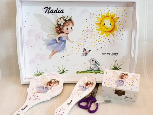 Tavita/set de mot fetita cu zânuță și iepuraș