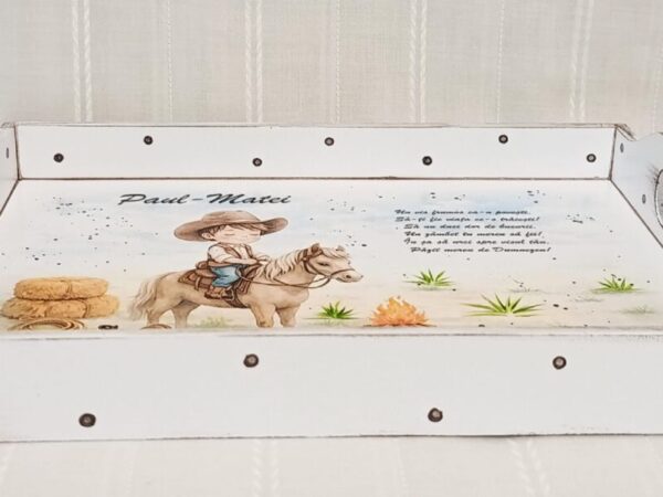 Tavita/set de mot baietel cu tematica cowboy