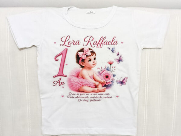 Tricouri personalizate pentru mot cu fetita în roz