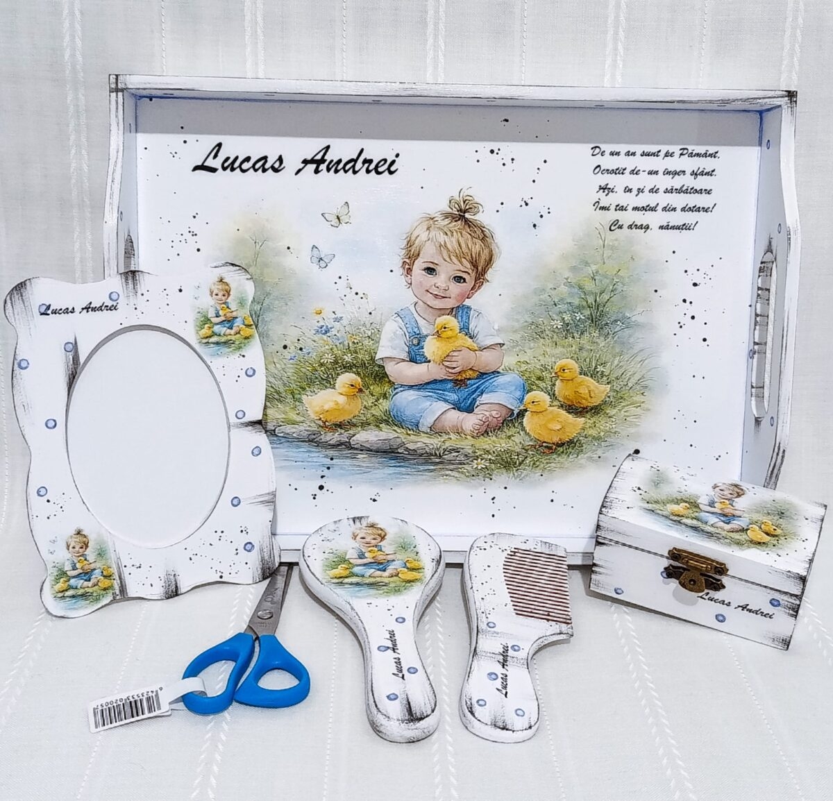 Tavita/set de mot baietel cu rățuște